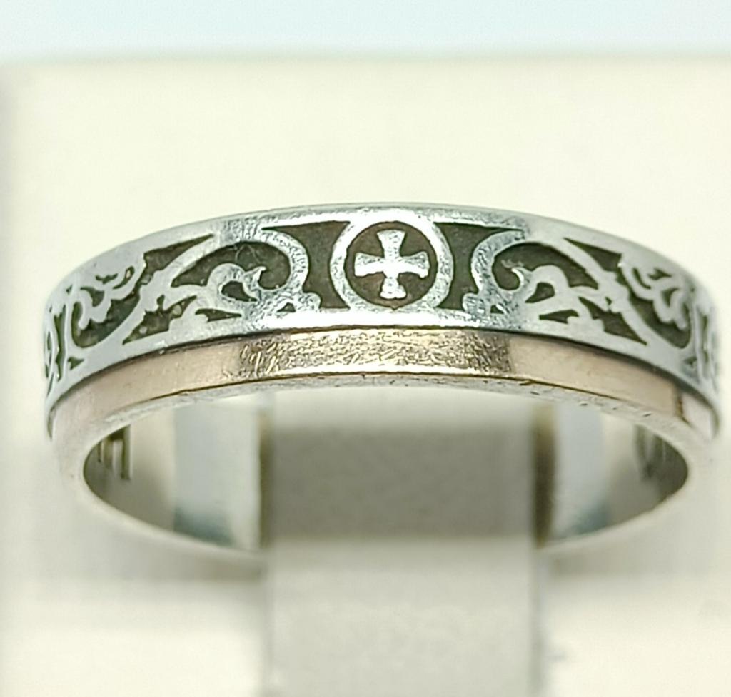 Серебряное кольцо с позолотой (33596470) 0