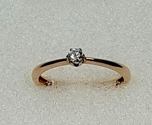 Кольцо из красного золота с бриллиантом (-ми) (29265609) 2
