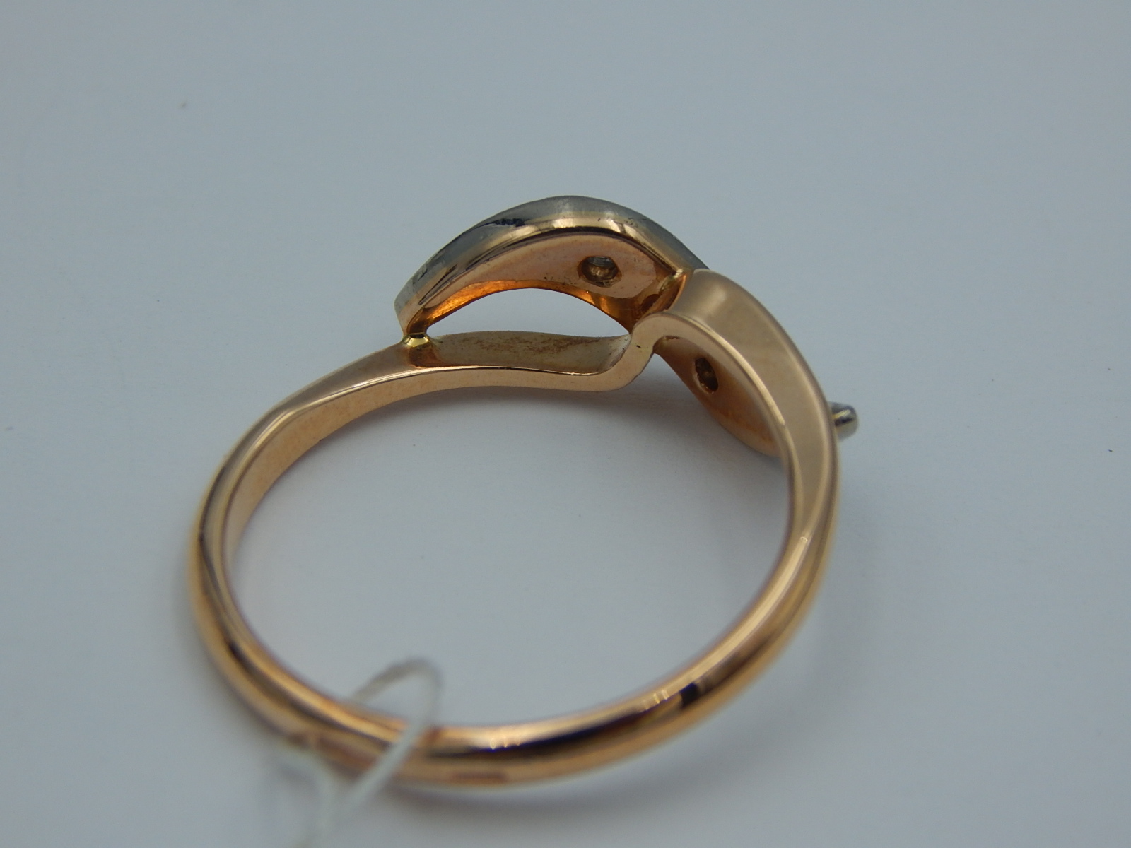 Кольцо из красного и белого золота с бриллиантом (-ми) (29720094) 4