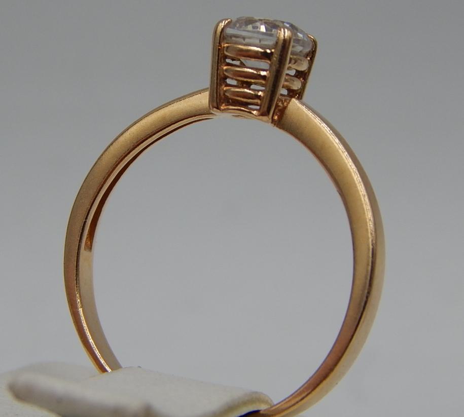 Кольцо из красного золота с цирконием (31879061) 4