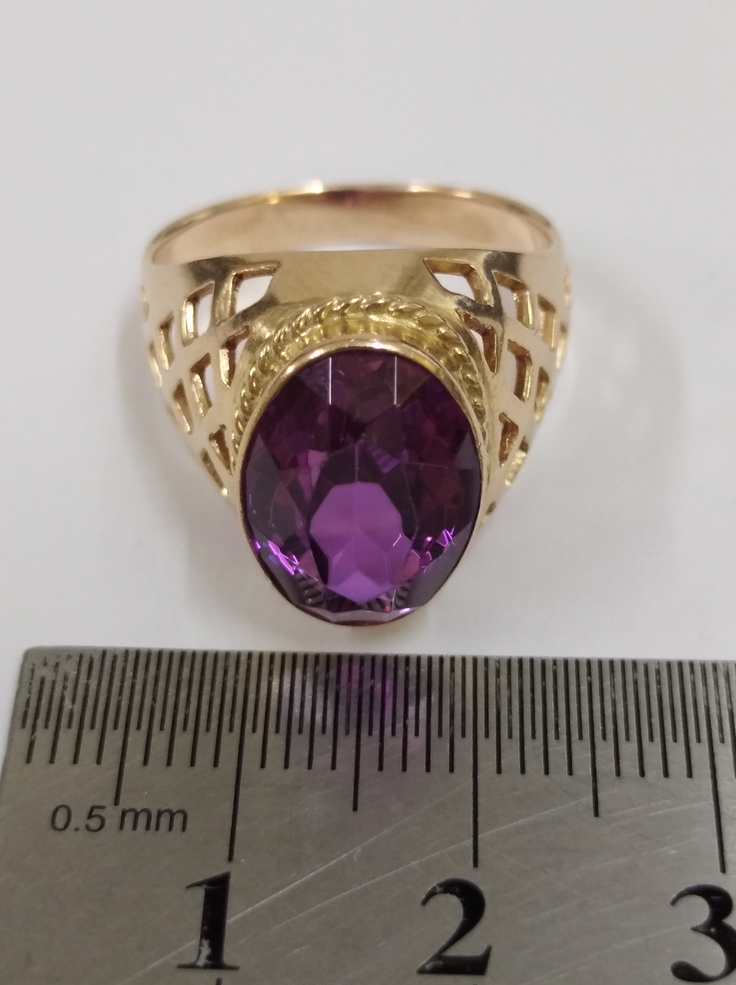 Кольцо из красного золота с аметистом (32766545)  6