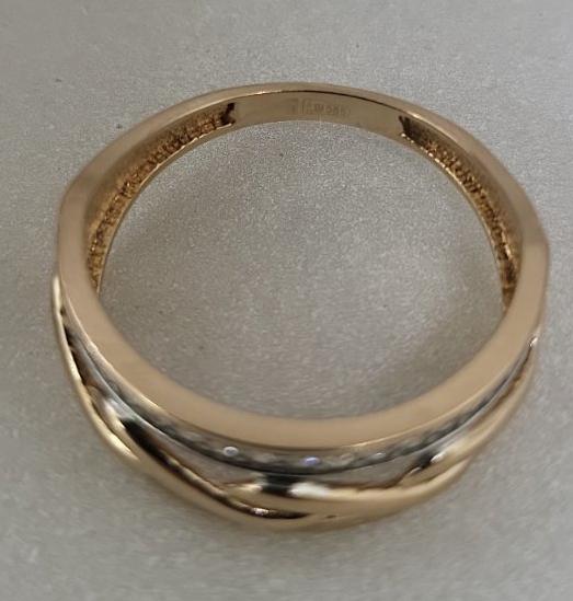 Кольцо из красного и белого золота с цирконием (32253945)  1
