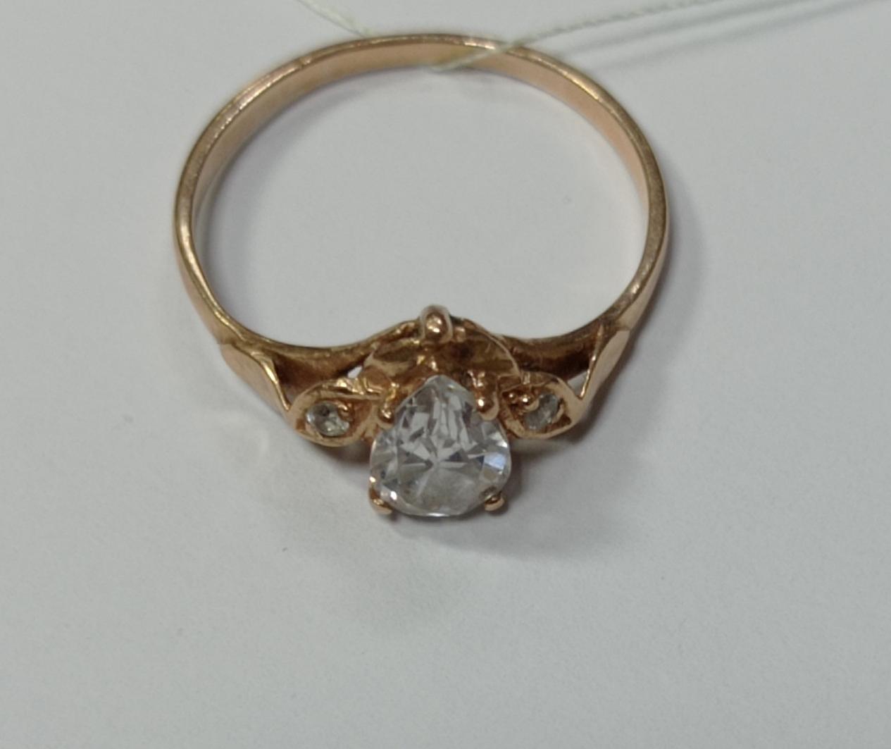 Кольцо из красного золота с цирконием (33239575) 1