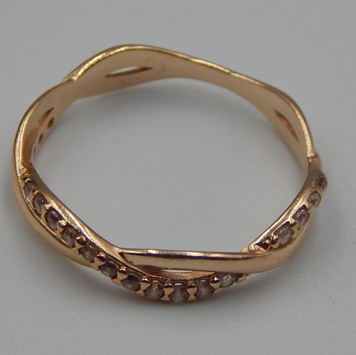 Кольцо из красного золота с цирконием (32421873) 4