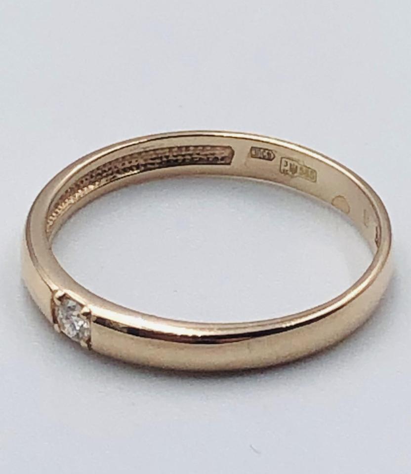 Обручальное кольцо из красного золота с бриллиантом (-ми) (33615413)  1
