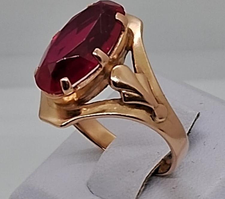Кольцо из красного золота с корундом (32935750)  5
