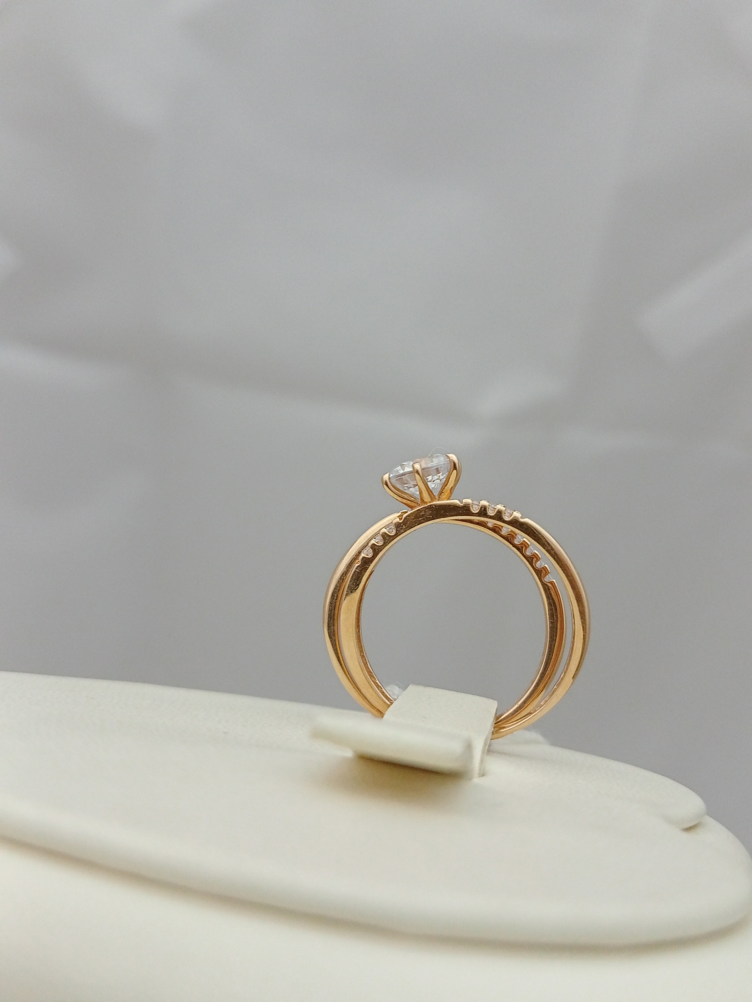 Кольцо из красного золота с цирконием (31959755) 3