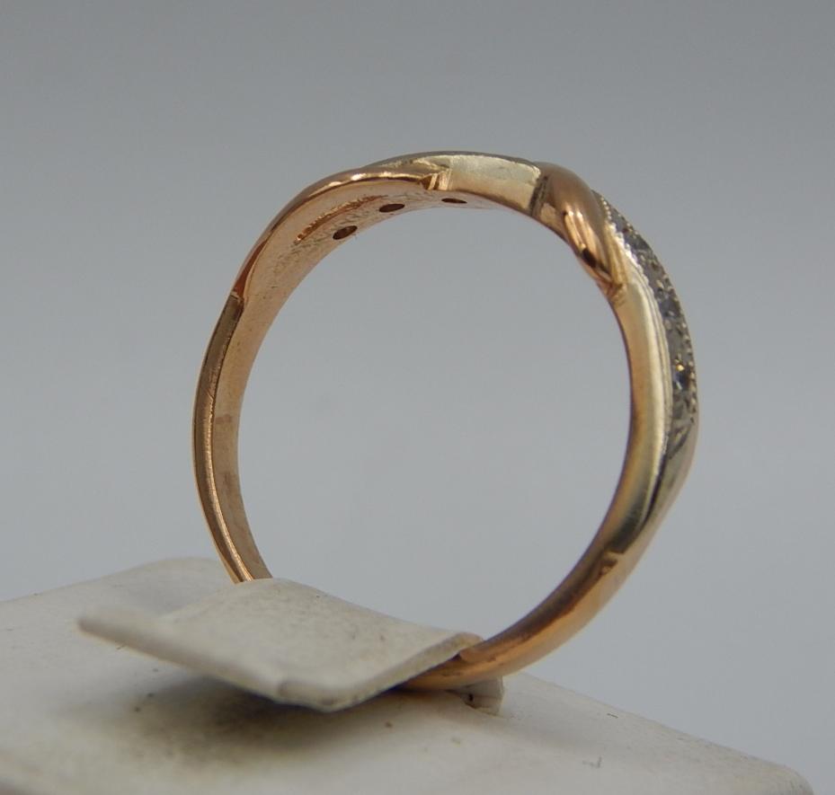 Кольцо из красного и белого золота с цирконием (32381943) 4