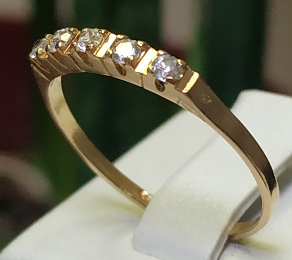 Кольцо из желтого золота с цирконием (30438223) 0