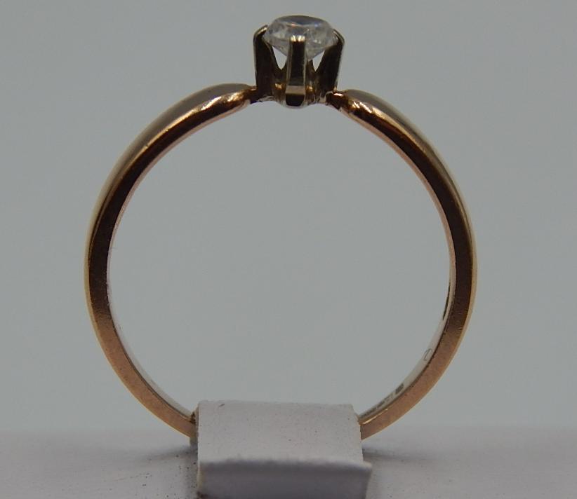Кольцо из красного золота с цирконием (31957589) 3