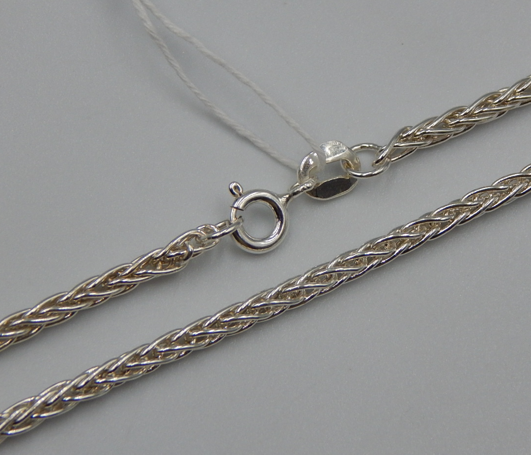Серебряная цепь с плетением Колосок (32433347) 0