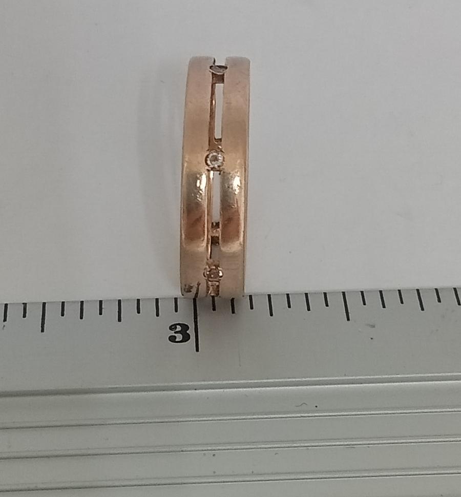 Обручальное кольцо из красного золота с цирконием (33752149) 3
