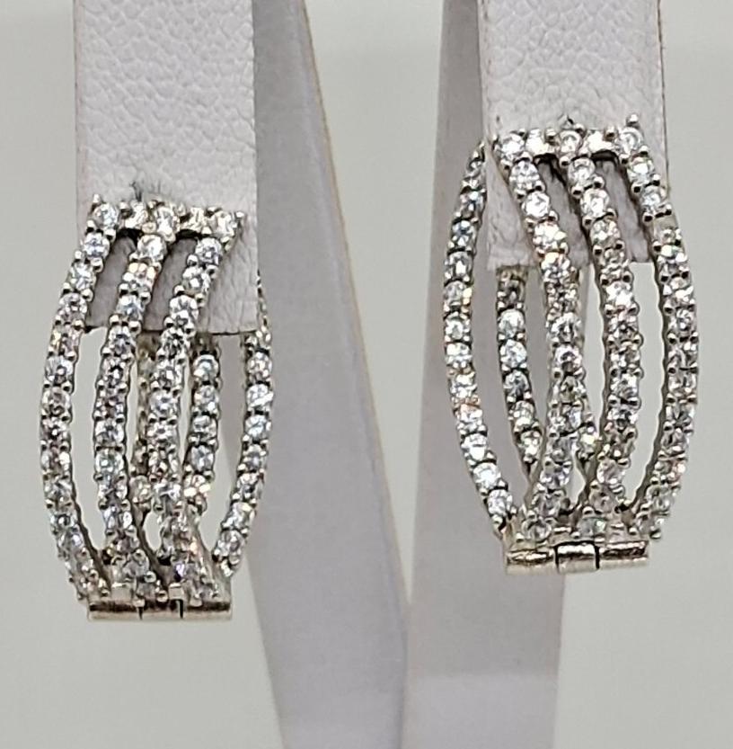 Срібні сережки з цирконієм (33425514) 0