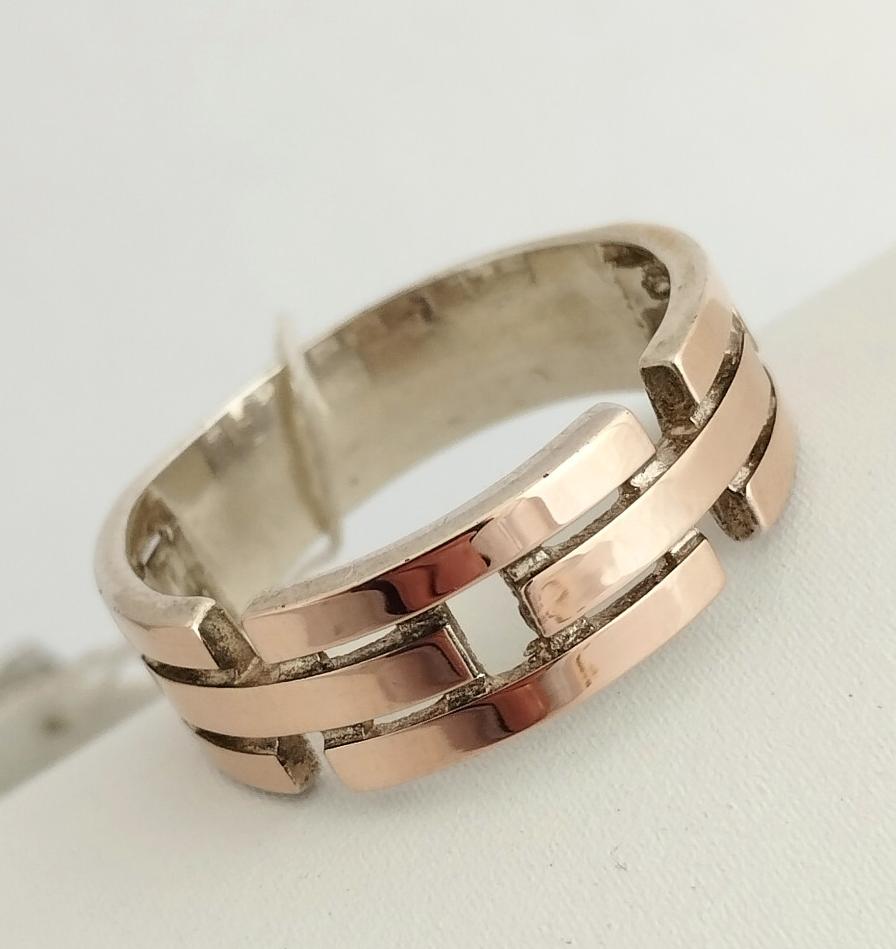 Серебряное кольцо с позолотой (33589506) 0
