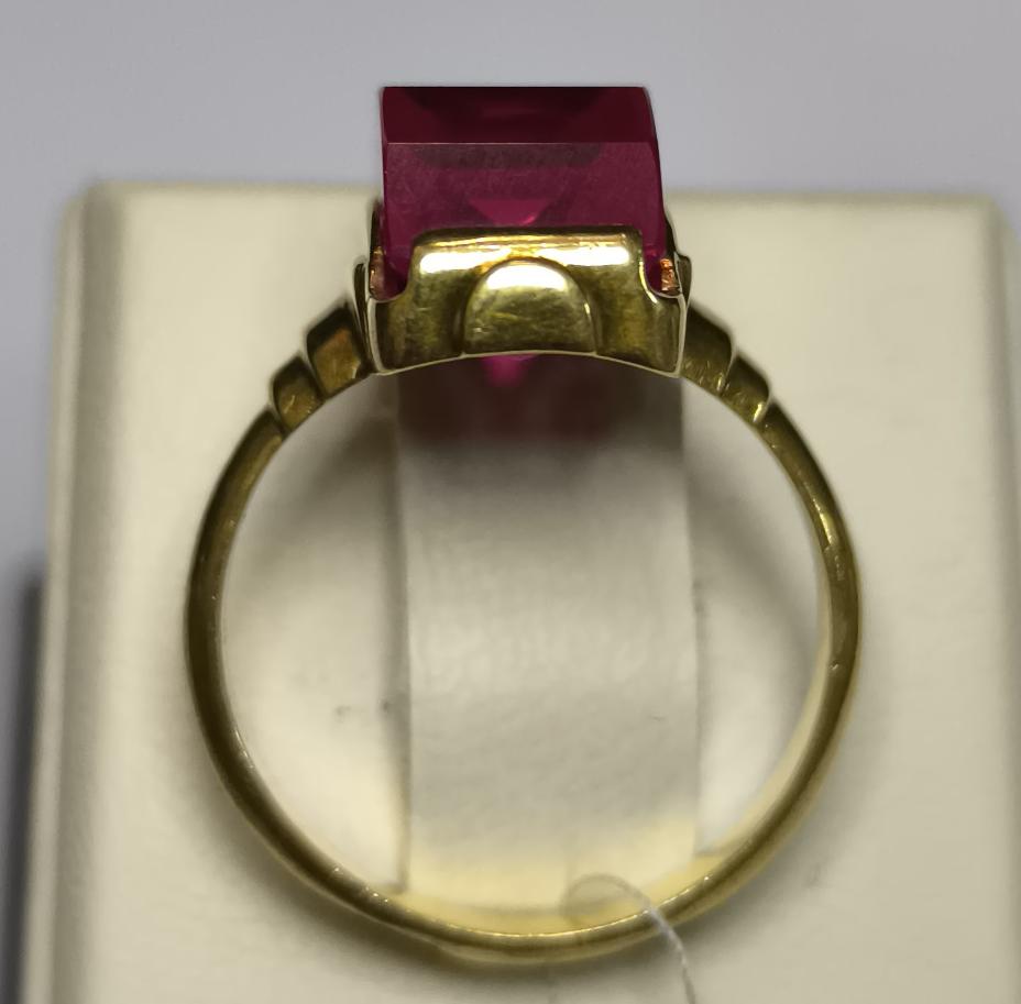 Кольцо из желтого золота с цирконием (33804503) 2