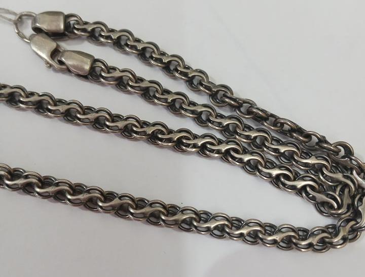 Серебряная цепь c плетением Бисмарк (28124887) 0