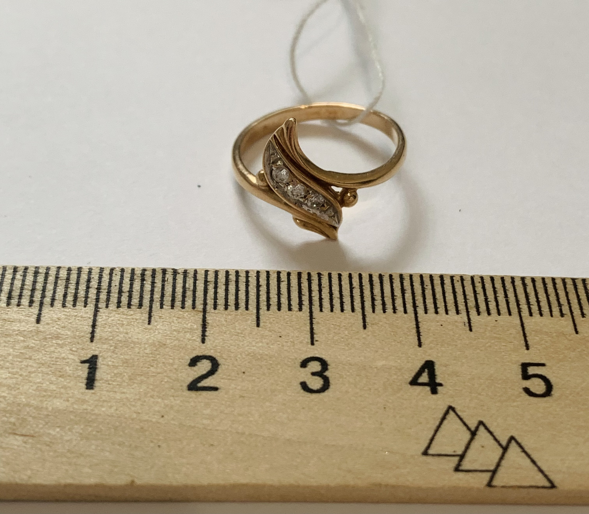 Кольцо из красного и белого золота с цирконием (30506064) 2