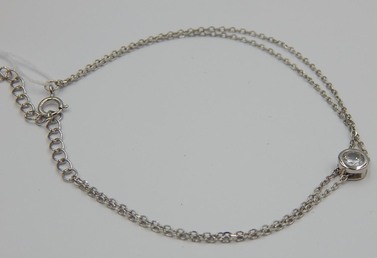 Срібний браслет із цирконієм (28454695) 0