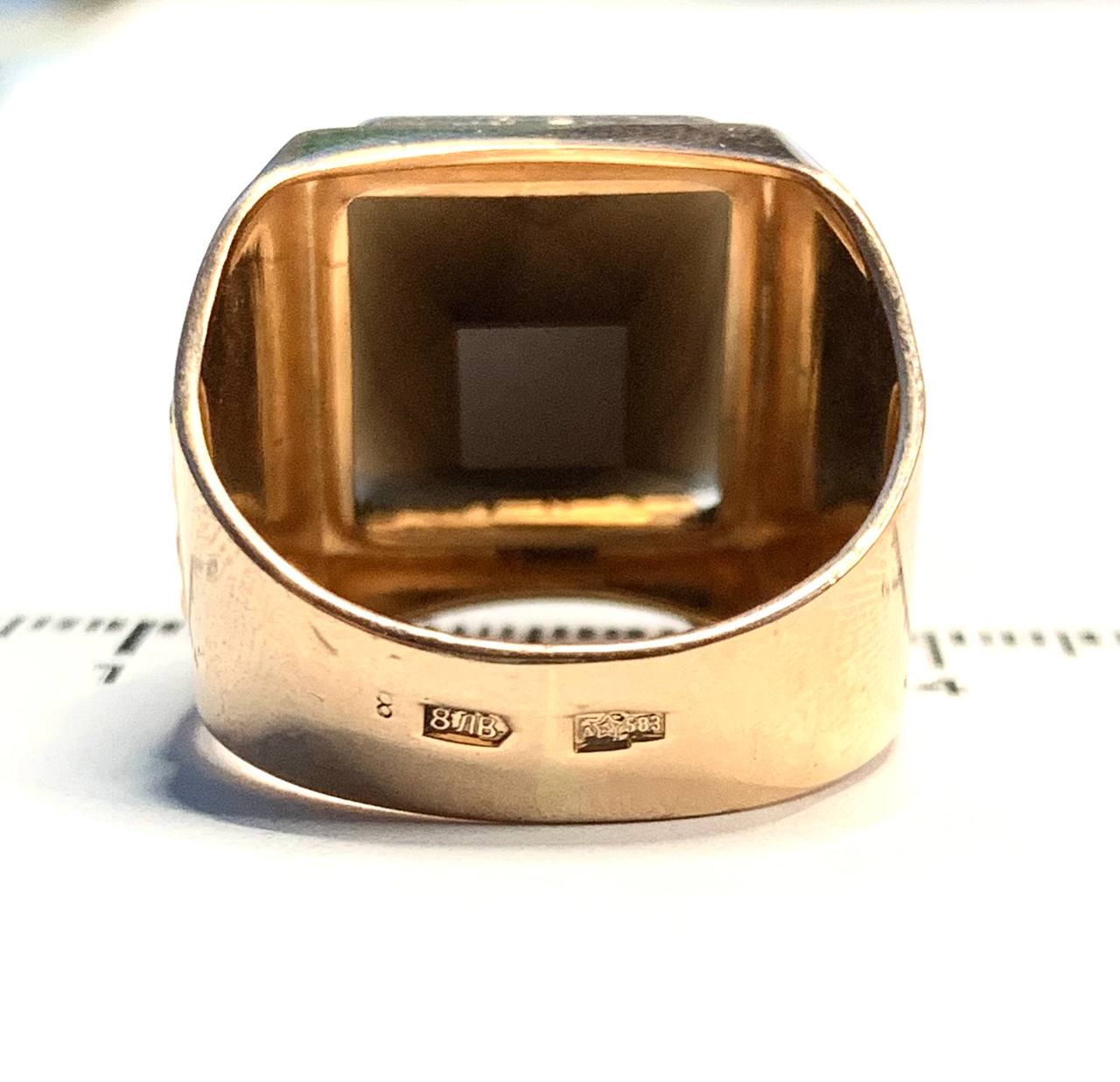 Перстень з червоного золота з оніксом (33480885) 4