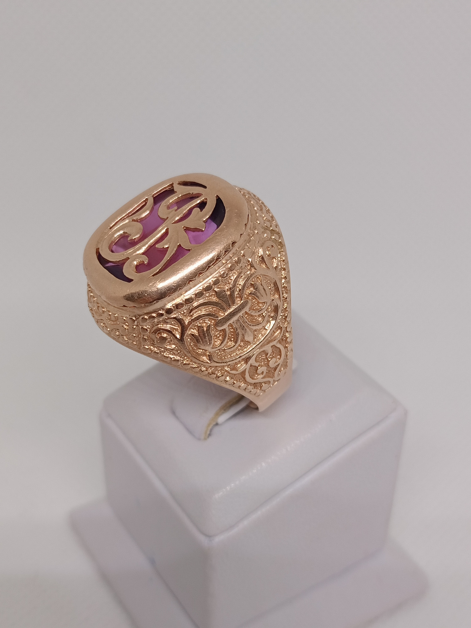 Перстень з червоного золота з цирконієм (33824282) 3