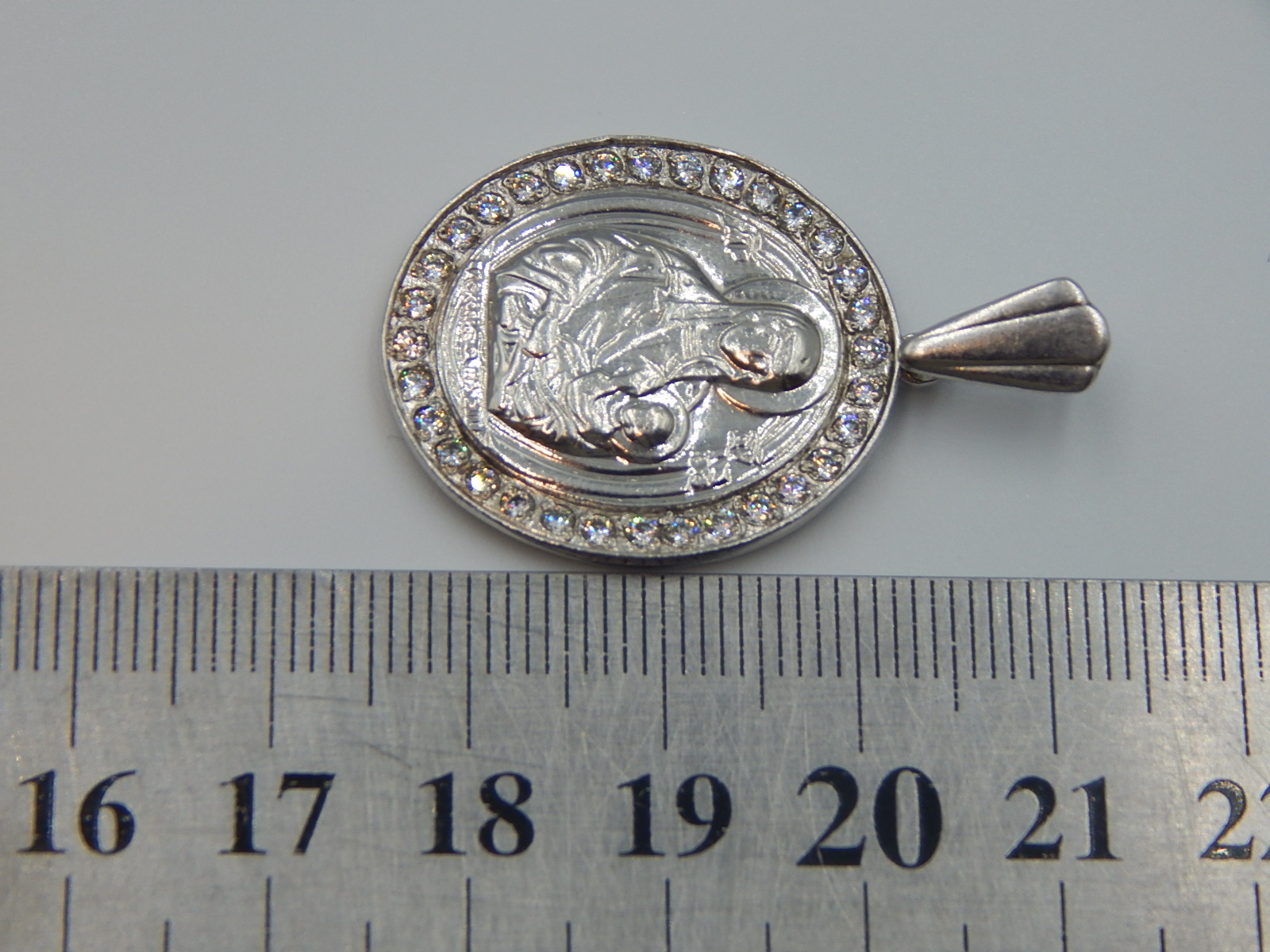 Серебряная подвес-ладанка с цирконием (33213949) 2