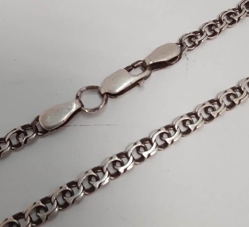 Серебряная цепь с плетением Бисмарк (33703798) 0