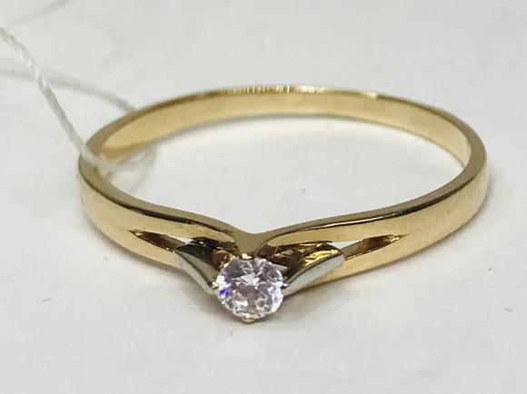 Кольцо из красного и белого золота с цирконием (31003822) 2