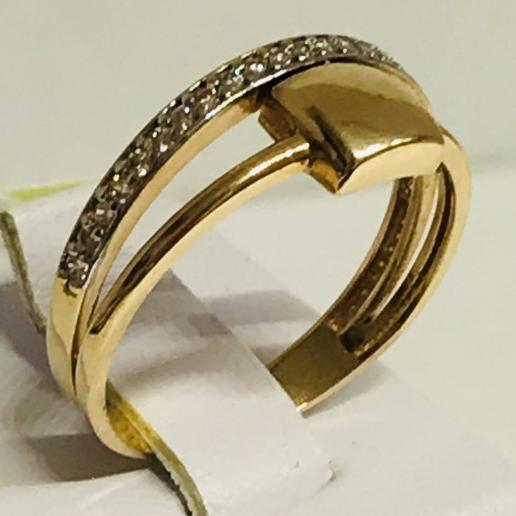 Кольцо из красного золота с цирконием (29004009) 0