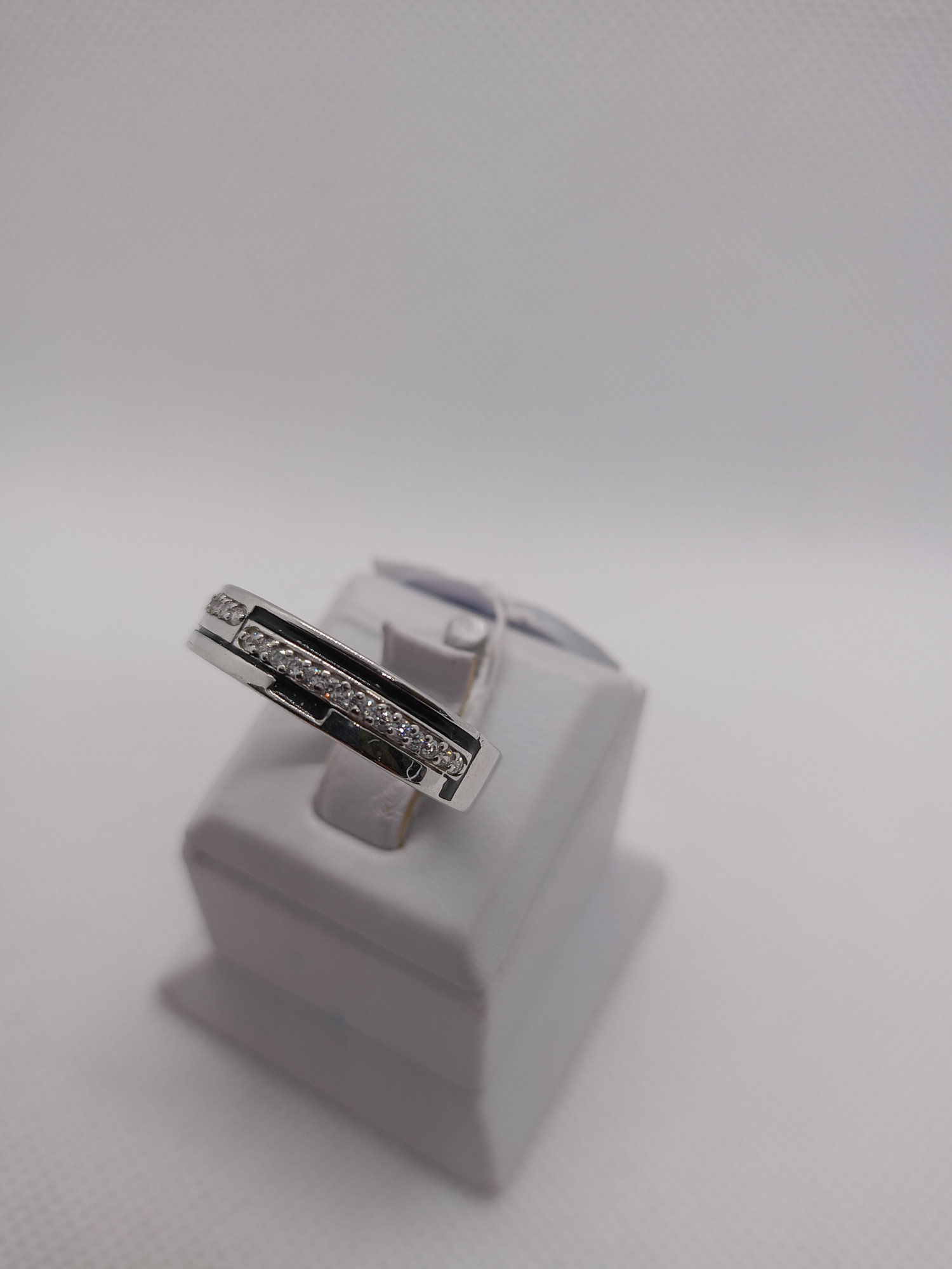 Серебряное кольцо с цирконием и эмалью (33769555) 2