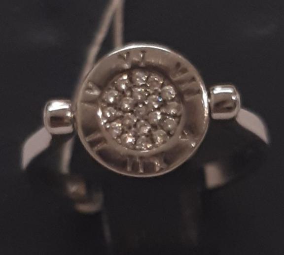 Серебряное кольцо с ониксом и цирконием (28714594) 3