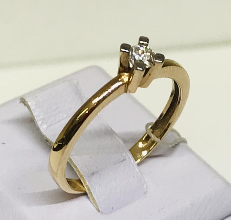 Кольцо из красного золота с бриллиантом (-ми) (28716594) 0