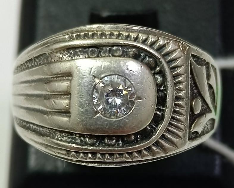 Серебряный перстень с цирконием (32582660) 0