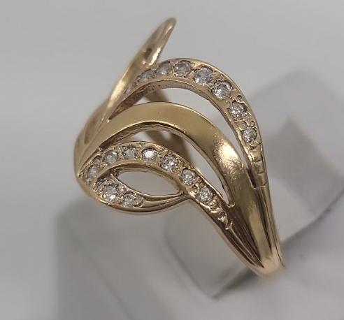 Кольцо из красного золота с цирконием (33749964)  1