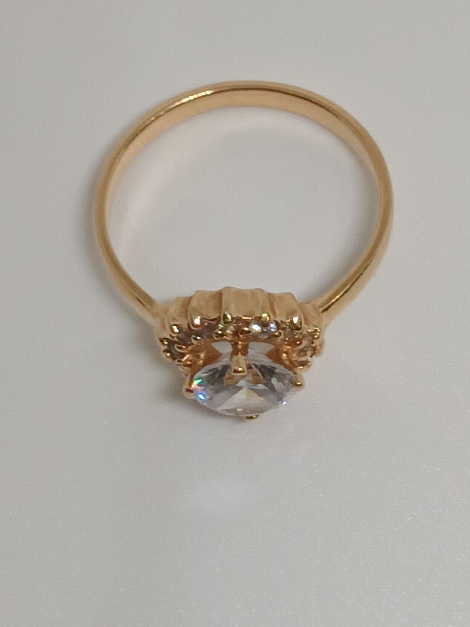 Кольцо из красного золота с цирконием (33687356) 4