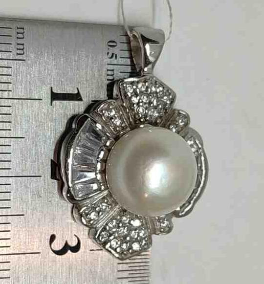 Срібний кулон з перлами та цирконієм (27458999) 5