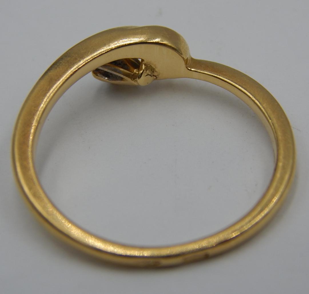 Каблучка з жовтого золота з діамантом (-ми) (29993861) 5