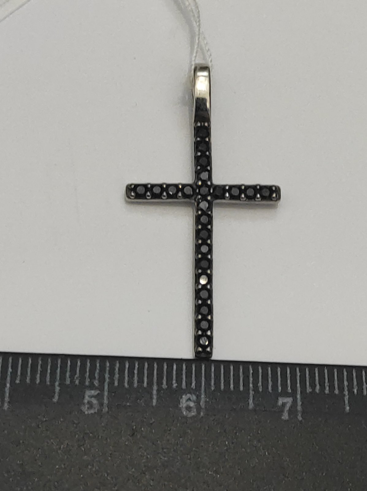 Срібний підвіс-хрест із цирконієм (30703330) 2