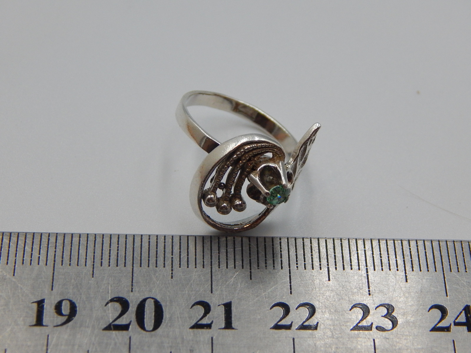 Серебряное кольцо с цирконием (32440345) 4