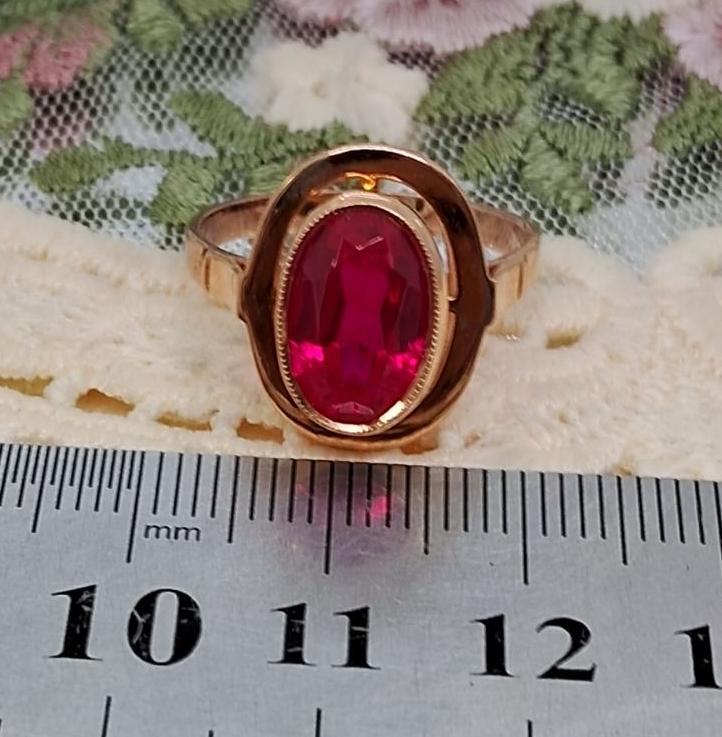 Кольцо из красного золота с корундом (32731593) 5