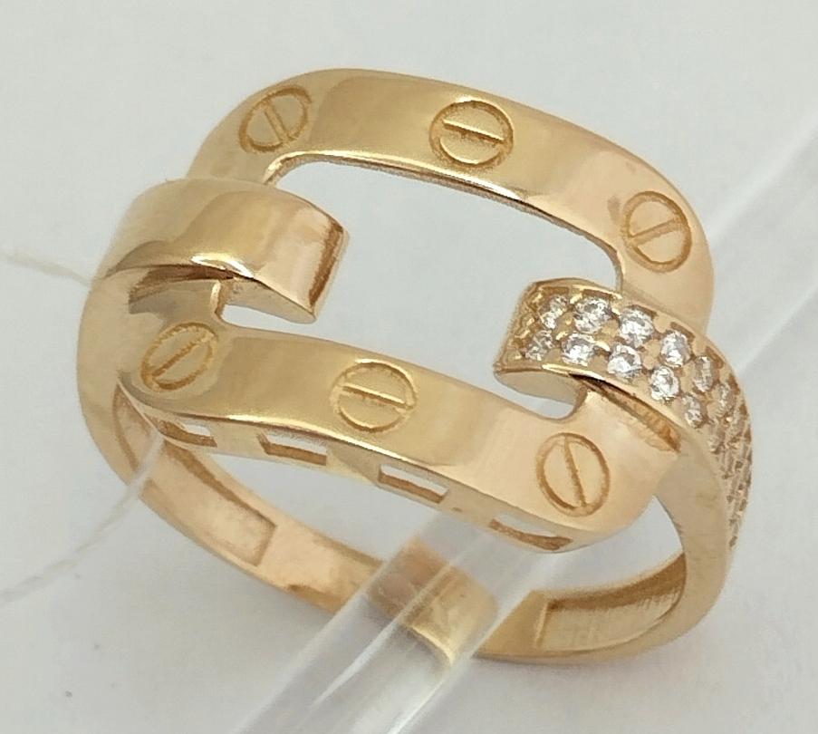 Кольцо из красного золота с цирконием (33750829)  0