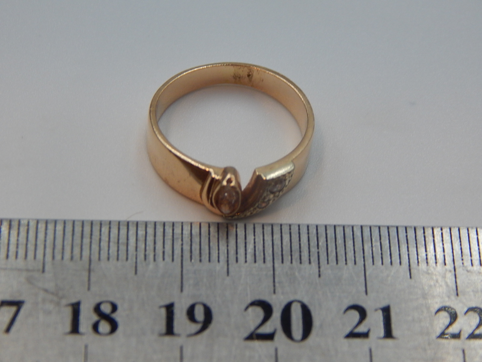 Кольцо из красного и желтого золота с цирконием (31317958) 4
