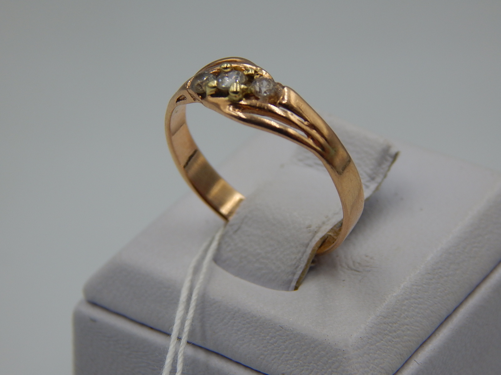 Кольцо из красного золота с цирконием (33644597) 2