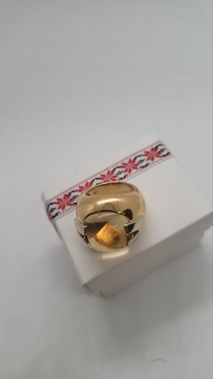 Кольцо из желтого и белого золота с цитрином (31389643) 3