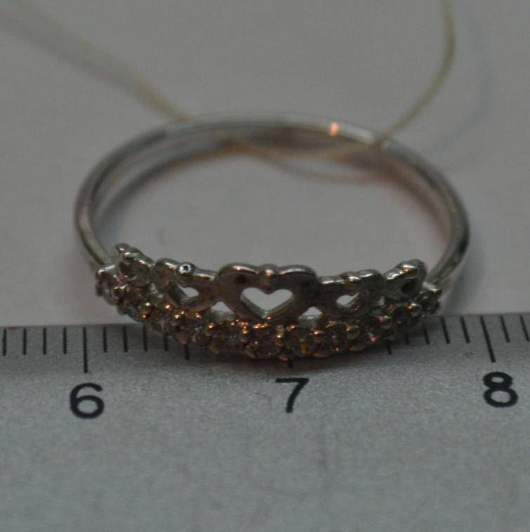 Серебряное кольцо с цирконием (30508592) 4