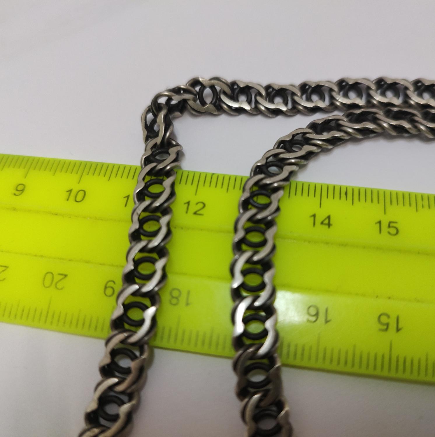 Серебряная цепь с плетением Бисмарк (33631370) 1