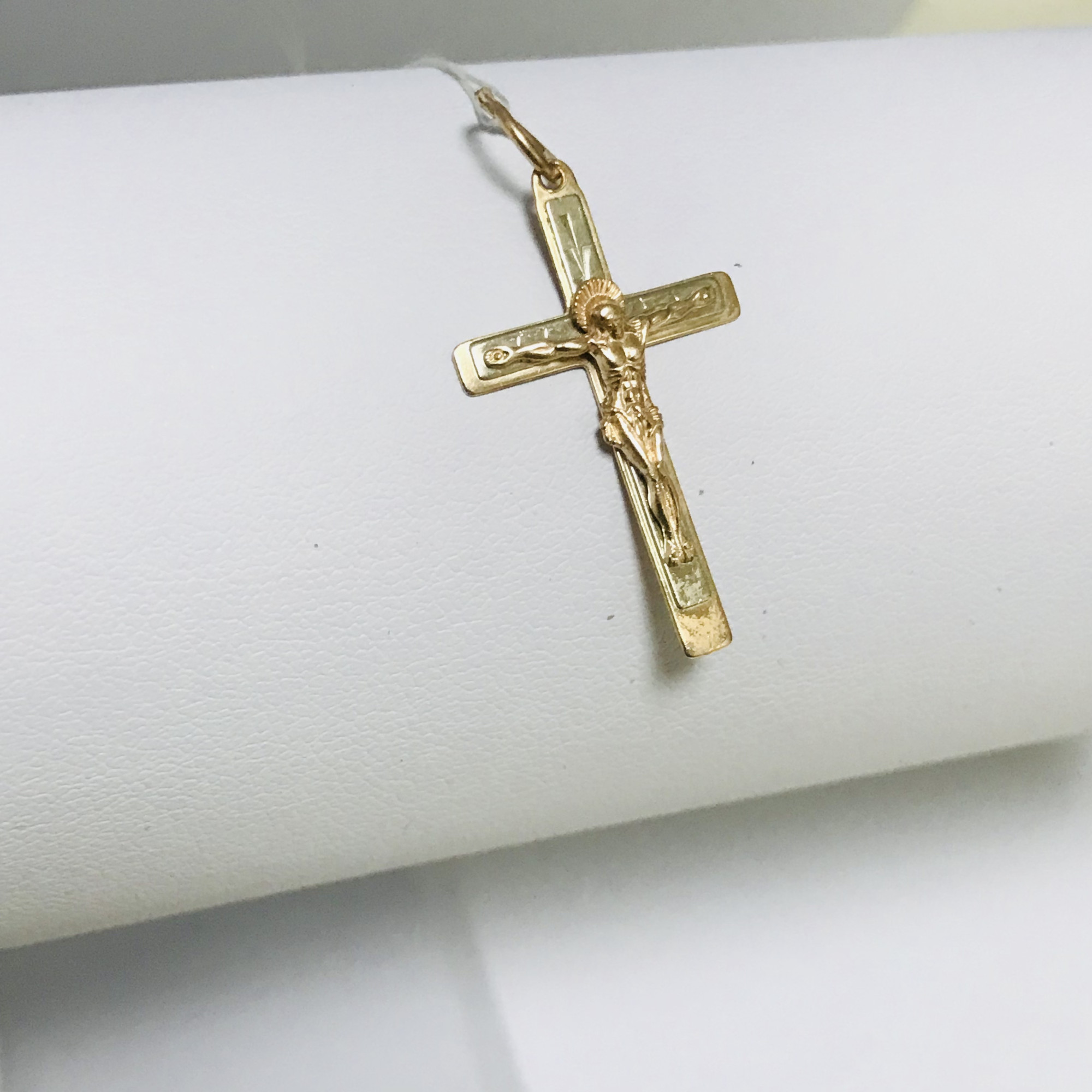 Підвіс-хрест з червоного та білого золота (31458508) 5