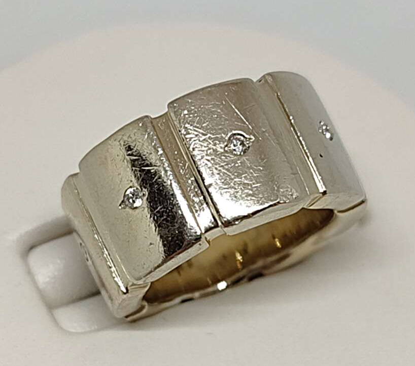 Обручка з білого золота з діамантом (-ми) (31529830) 0