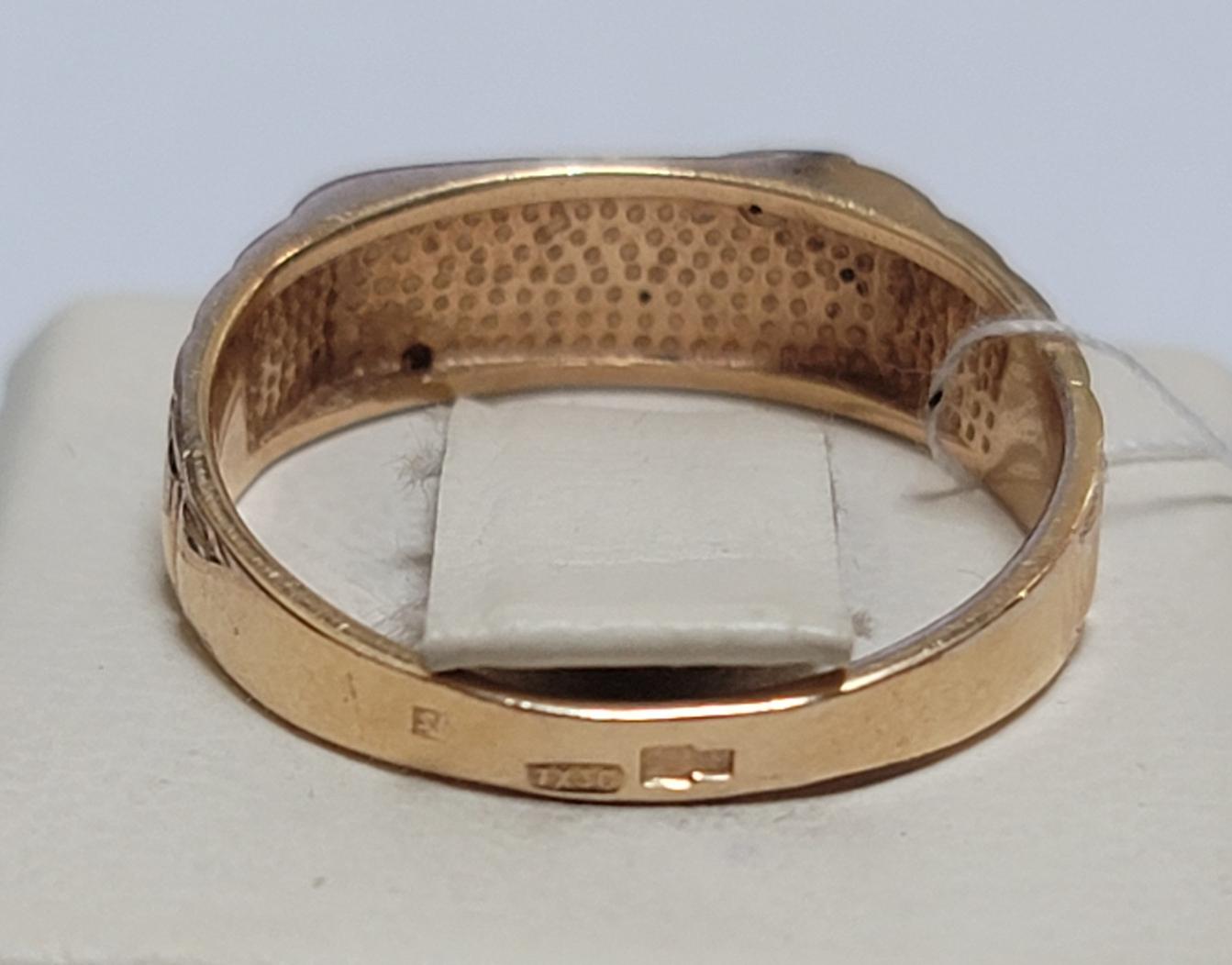 Перстень из красного и белого золота с цирконием (33726818) 3