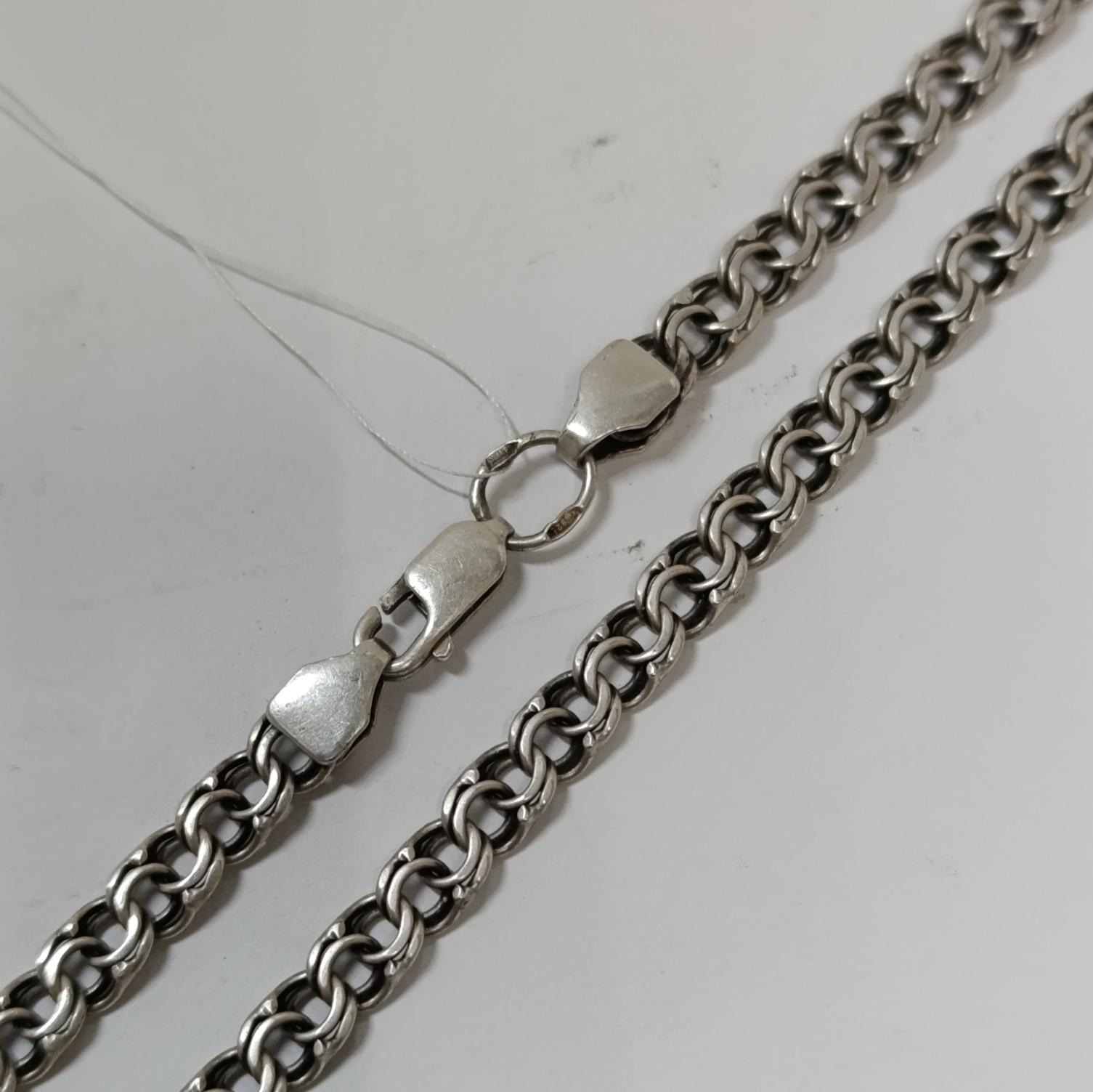 Серебряная цепь с плетением Бисмарк (33501415) 0
