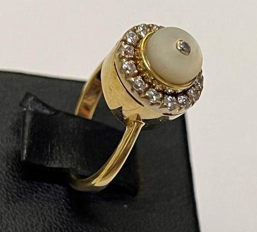 Кольцо из желтого золота с кварцем и цирконием (31474402)  1